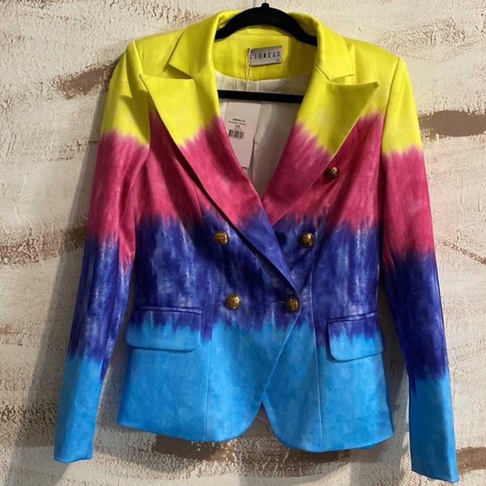 NWT🏷️Lioness Tye Dye Palermo Blazer Double Breasted Jacket Coat Medium⭐️ - Picture 4 of 9